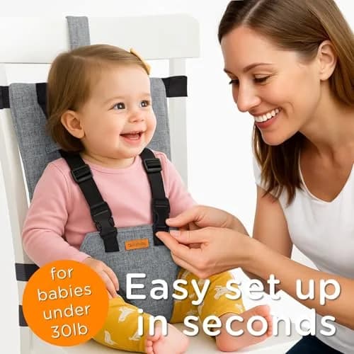 liuliuby Compact Travel High Chair for Baby | Portable Highchair Seat with 5-Point Harness, 27.2 cm (10.7 in) Height thumbnail 4