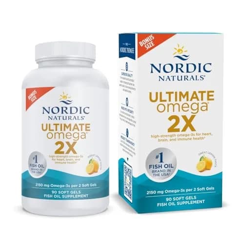 Nordic Naturals Ultimate Omega 2X 90 Softgels | 2150mg Fish Oil with Lemon for Heart & Brain Support thumbnail 1
