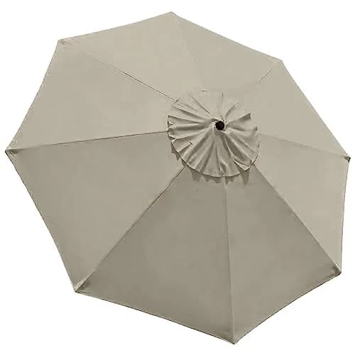 EliteShade 9ft Patio Umbrella Replacement Canopy Cover Beige | 2.74m (9ft) UV Protective Polyester for 8 Rib Frames thumbnail 9