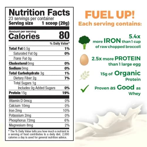 Growing Naturals Organic Rice Protein Powder, Chocolate Power, 16.8 Oz | Vegan & Non-GMO thumbnail 3