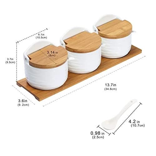 Lucky Goddness Sugar and Cream Set, Ceramic Sugar Containers with Lid & Spoon, 8.8 fl oz (260ML) | Elegant Kitchen Decor thumbnail 5