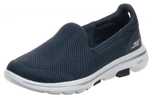 Skechers Women's Go Walk 5 Sneaker, Navy/White, 10 | Breathable Mesh & Ultra GO Cushioning thumbnail 1