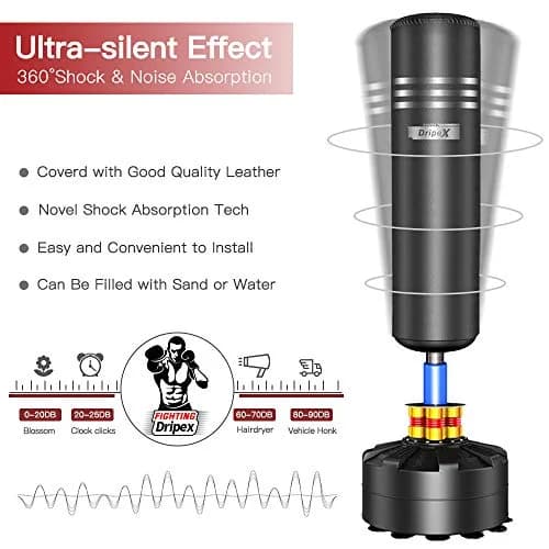 Dripex Free Standing Punching Bag for Adults, 69'' Boxing Bag with Stand | 200‑lb Resistance, Impact Absorption thumbnail 2