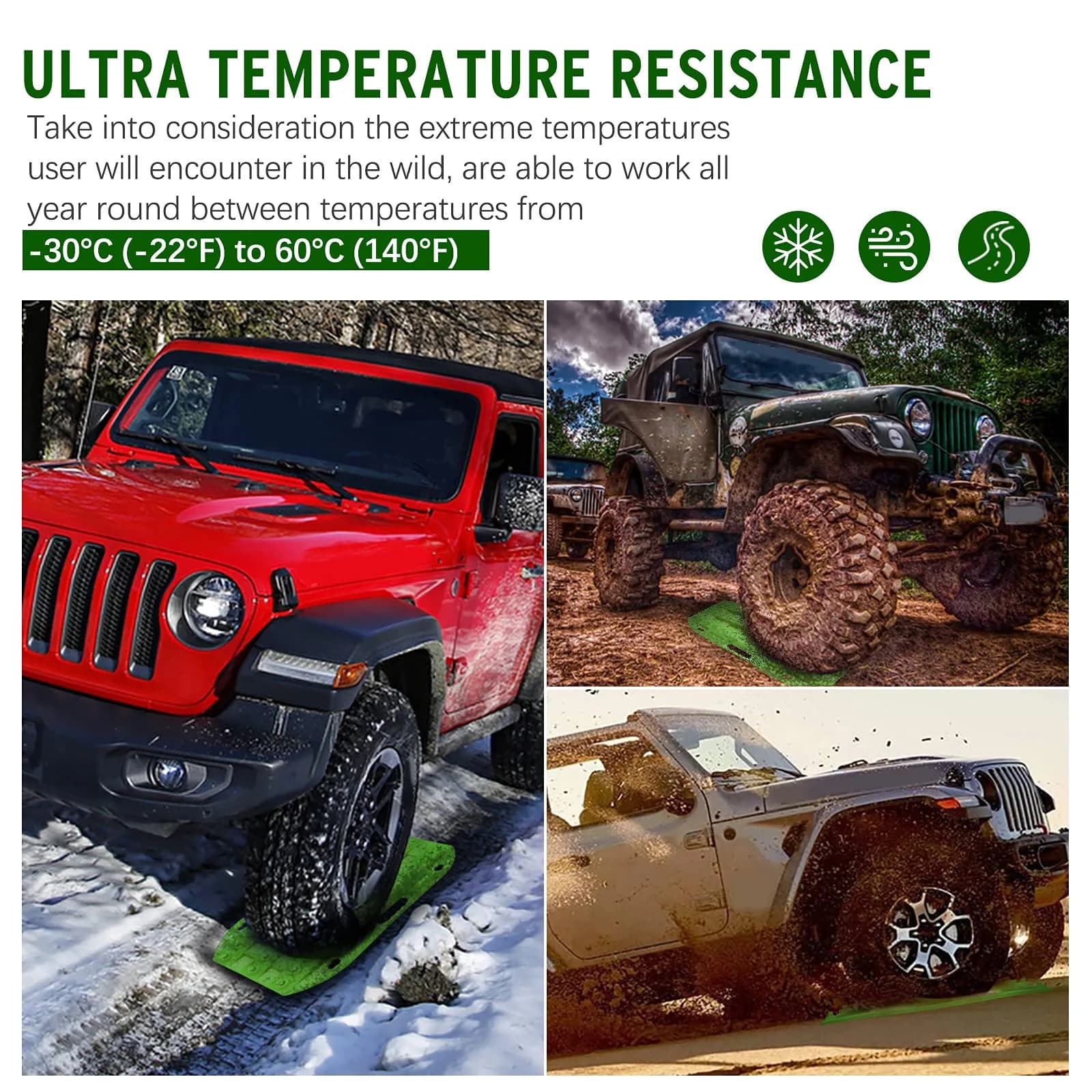 BUNKER INDUST Off Road Traction Boards 2 Pcs Short Recovery Track Traction Mats 63.5cm (25.19in) | For 4WD Mud, Sand, Snow Ramps - view 6