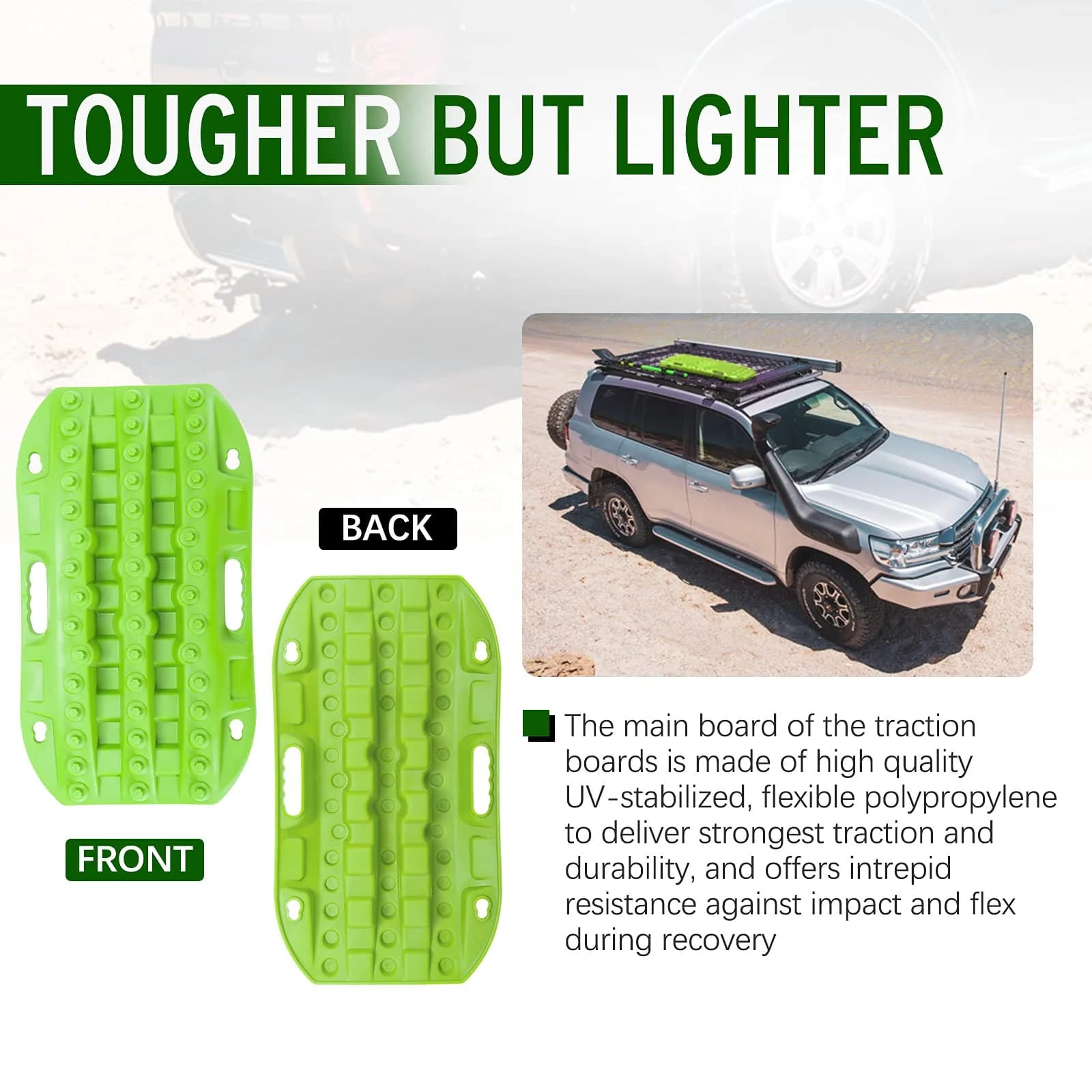 BUNKER INDUST Off Road Traction Boards 2 Pcs Short Recovery Track Traction Mats 63.5cm (25.19in) | For 4WD Mud, Sand, Snow Ramps - view 3