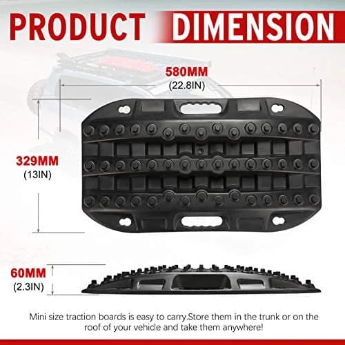 BUNKER INDUST Black 2 Pcs Off Road Traction Boards | 22.8in x 12.95in (58.4cm x 32.9cm) thumbnail 2