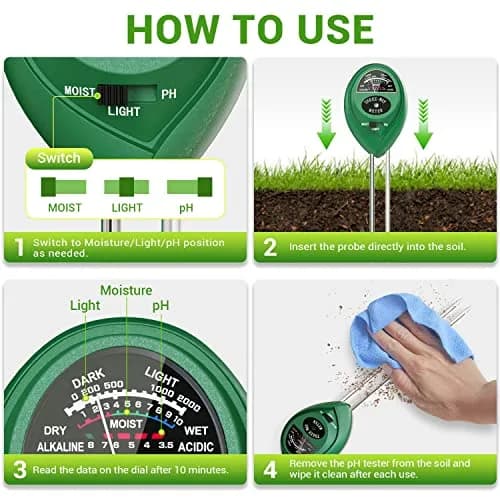 Dr.meter 3-in-1 Soil Moisture Meter, Light & pH Tester | 20cm Probe, No Battery Needed thumbnail 5
