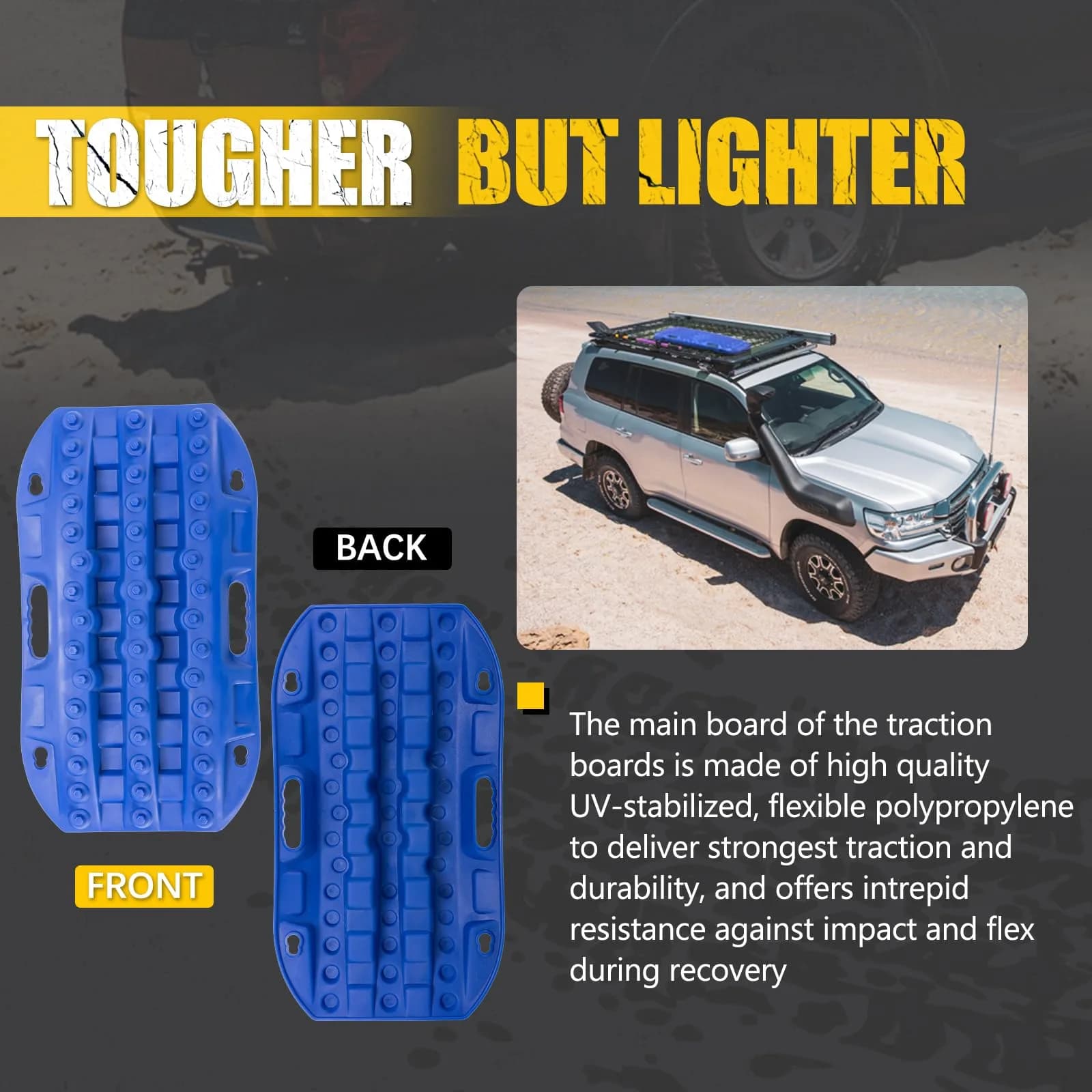 BUNKER INDUST Off-Road Traction Boards 2 Pcs Recovery Tracks 61cm (24in) | Traction Mats for Mud, Sand, Snow - view 5