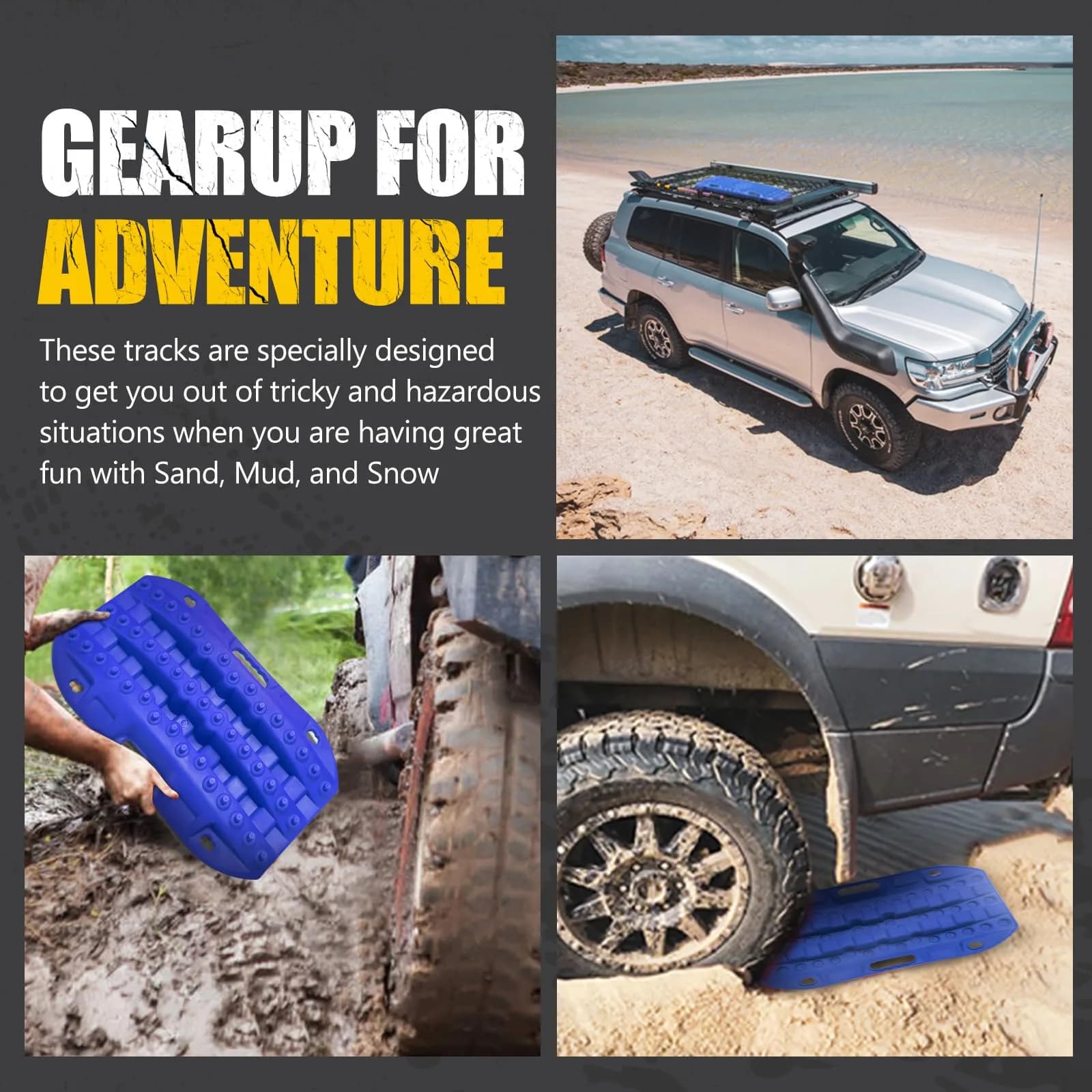 BUNKER INDUST Off-Road Traction Boards 2 Pcs Recovery Tracks 61cm (24in) | Traction Mats for Mud, Sand, Snow - view 7