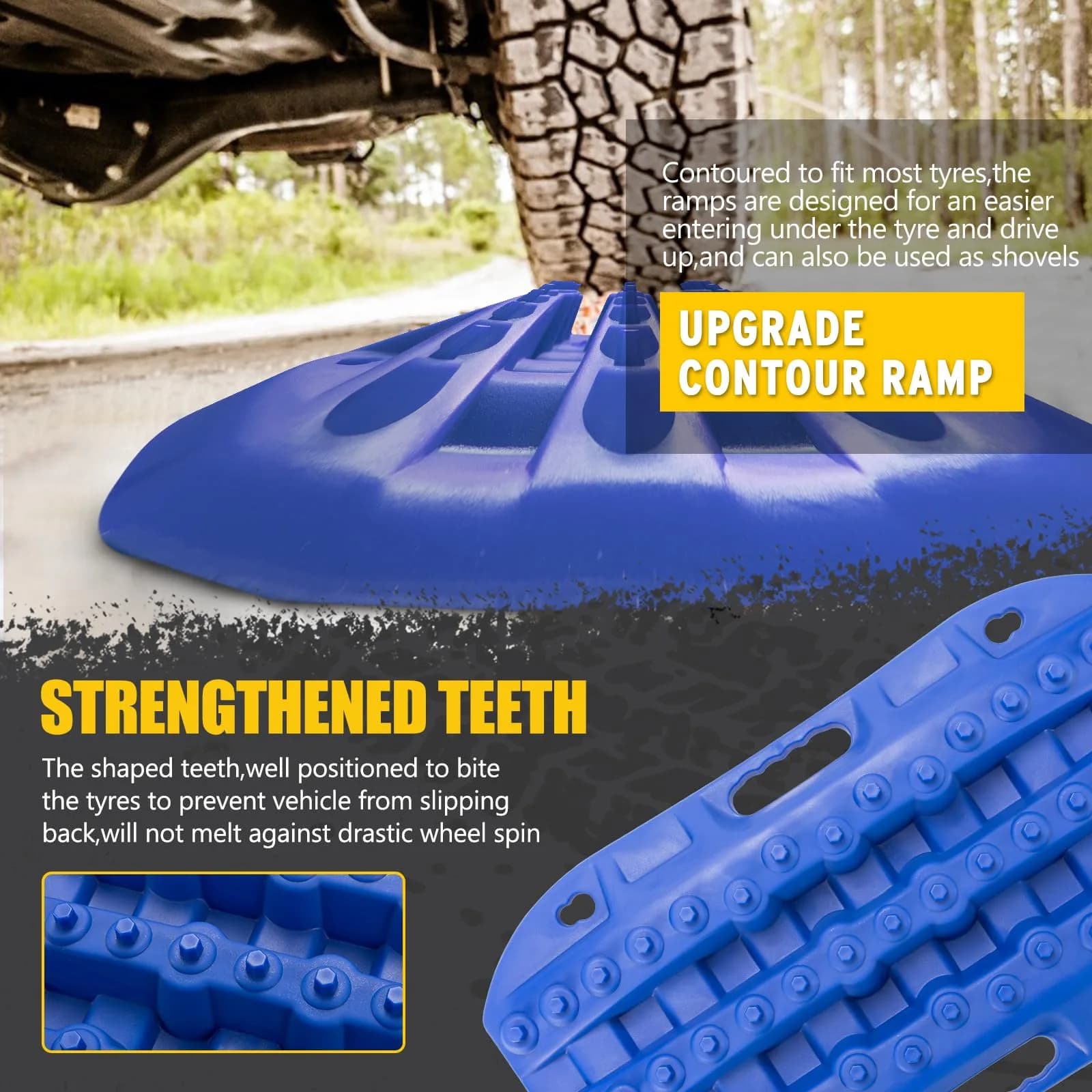 BUNKER INDUST Off-Road Traction Boards 2 Pcs Recovery Tracks 61cm (24in) | Traction Mats for Mud, Sand, Snow - view 3