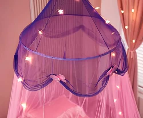 Nattey Bed Canopy with Lights | Princess Style, Suitable for Twin to King Size Beds in India thumbnail 4