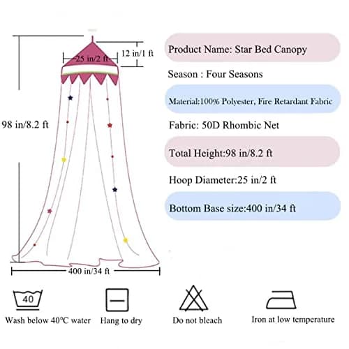 Nattey Bed Canopy with Lights | Princess Style, Suitable for Twin to King Size Beds in India thumbnail 6