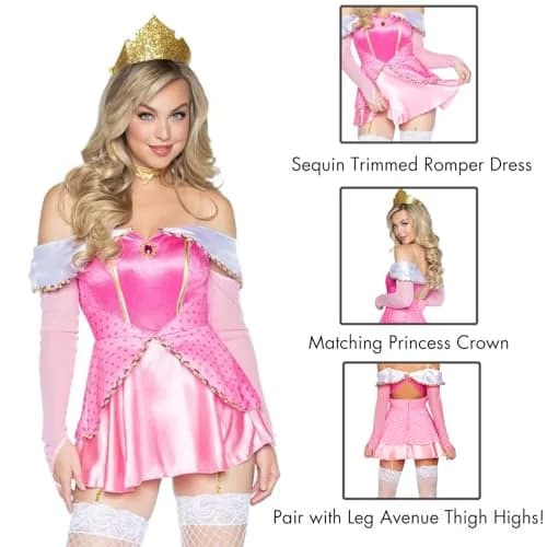 Leg Avenue Womens Costume Outfit Pink X-Small | Flirty Princess Halloween Dress thumbnail 2