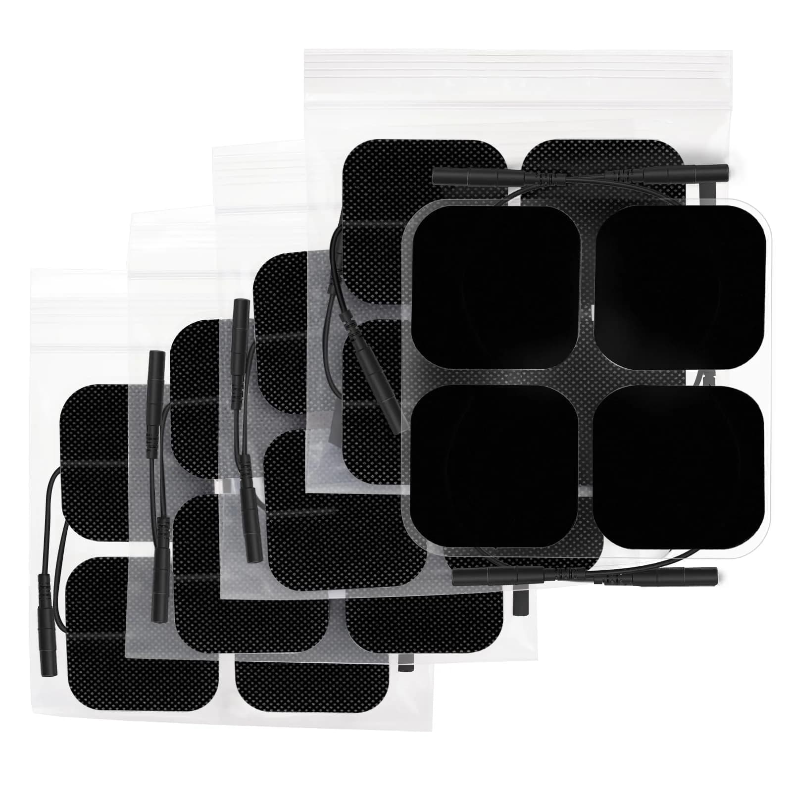 AUVON TENS Unit Electrode Pads - Black, 2" Square, Pack of 20 - main product image