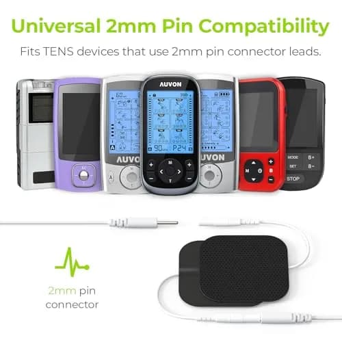 AUVON TENS Unit Electrode Pads Black 20-Count | Universal Compatibility for Pain Relief thumbnail 6