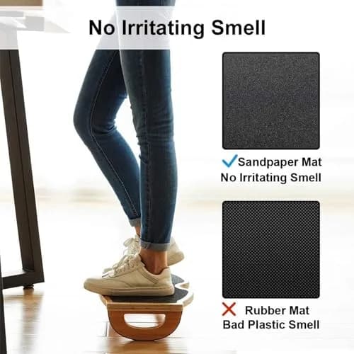 StrongTek Under Desk Footrest, Wooden Rocking Foot Rest, 350lbs, Non-Slip | Ergonomic Office Foot Support thumbnail 4