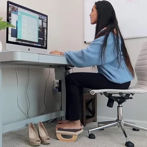 StrongTek Under Desk Footrest, Wooden Rocking Foot Rest, 350lbs, Non-Slip | Ergonomic Office Foot Support thumbnail 6