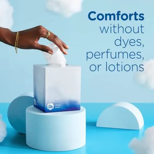 Puffs Ultra Soft Facial Tissues 48 Count | Gentle on Sensitive Skin, Dermatologist Tested thumbnail 4