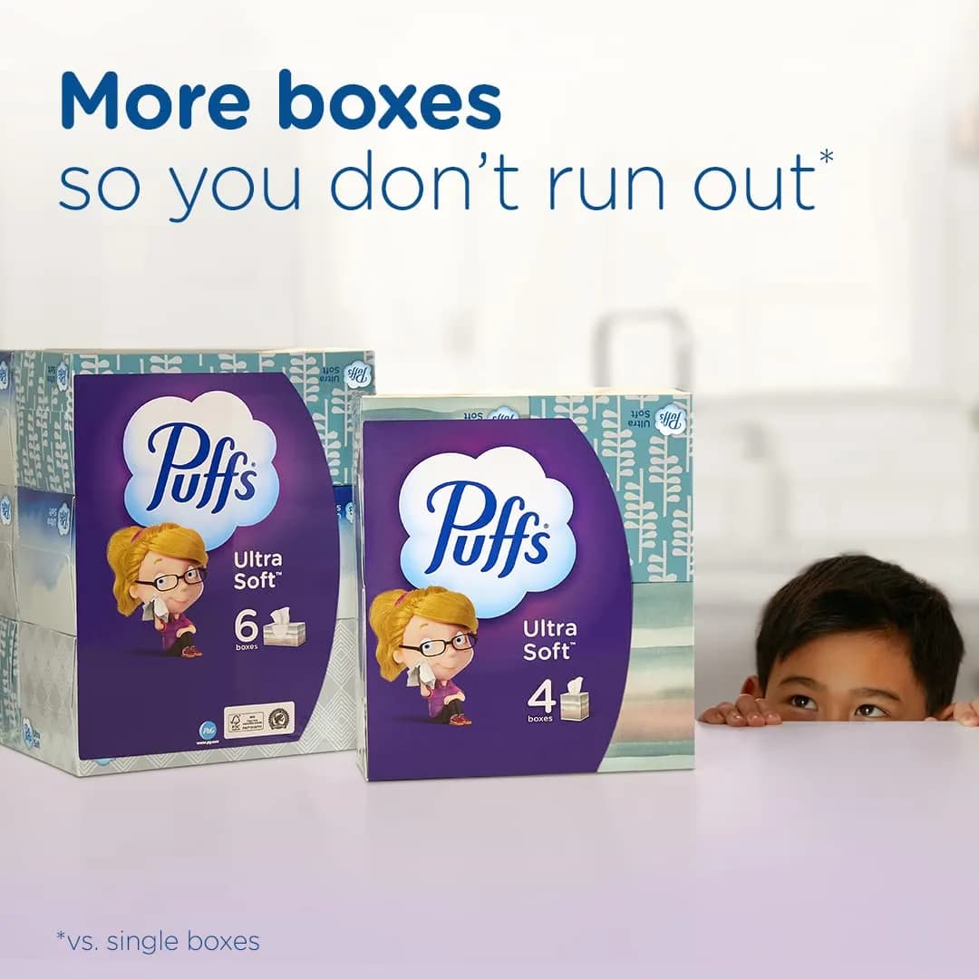 Puffs Ultra Soft Facial Tissues 48 Count | Gentle on Sensitive Skin, Dermatologist Tested - view 5