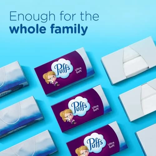 Puffs Ultra Soft Facial Tissues 48 Count | Gentle on Sensitive Skin, Dermatologist Tested thumbnail 7