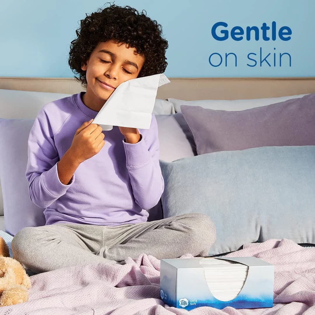 Puffs Ultra Soft Facial Tissues 48 Count | Gentle on Sensitive Skin, Dermatologist Tested - view 3
