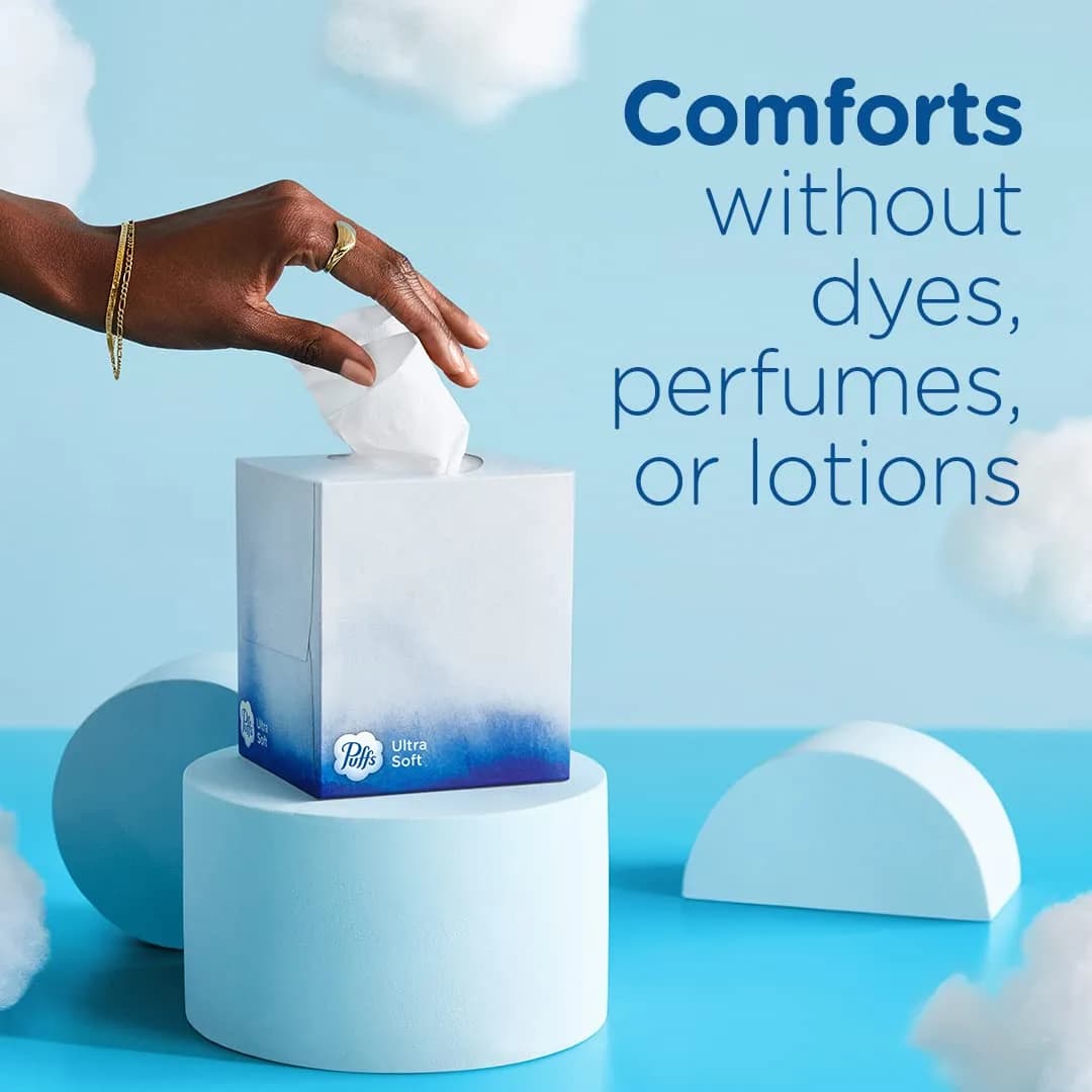 Puffs Ultra Soft Facial Tissues 48 Count | Gentle on Sensitive Skin, Dermatologist Tested - view 4