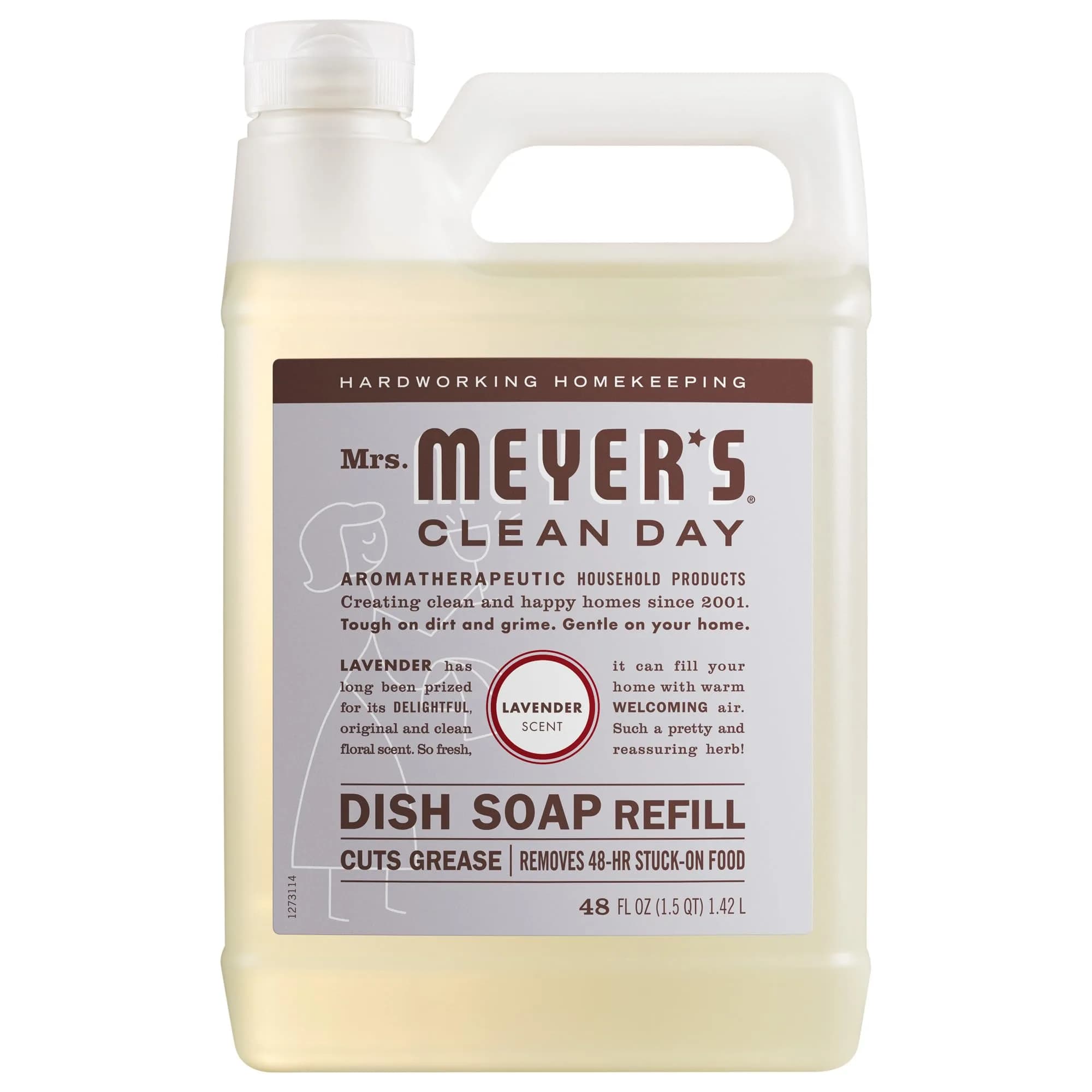 Mrs. Meyer's Clean Day Liquid Dish Soap Refill Lavender 1420ml (48 fl oz) | Biodegradable Formula - main product image