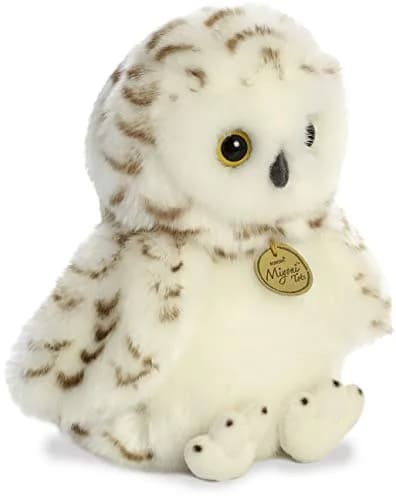 Aurora Miyoni Tots 8" Snowy Owlet Plush Toy | Realistic & Cute Snow Owl for Kids & Collectors thumbnail 1