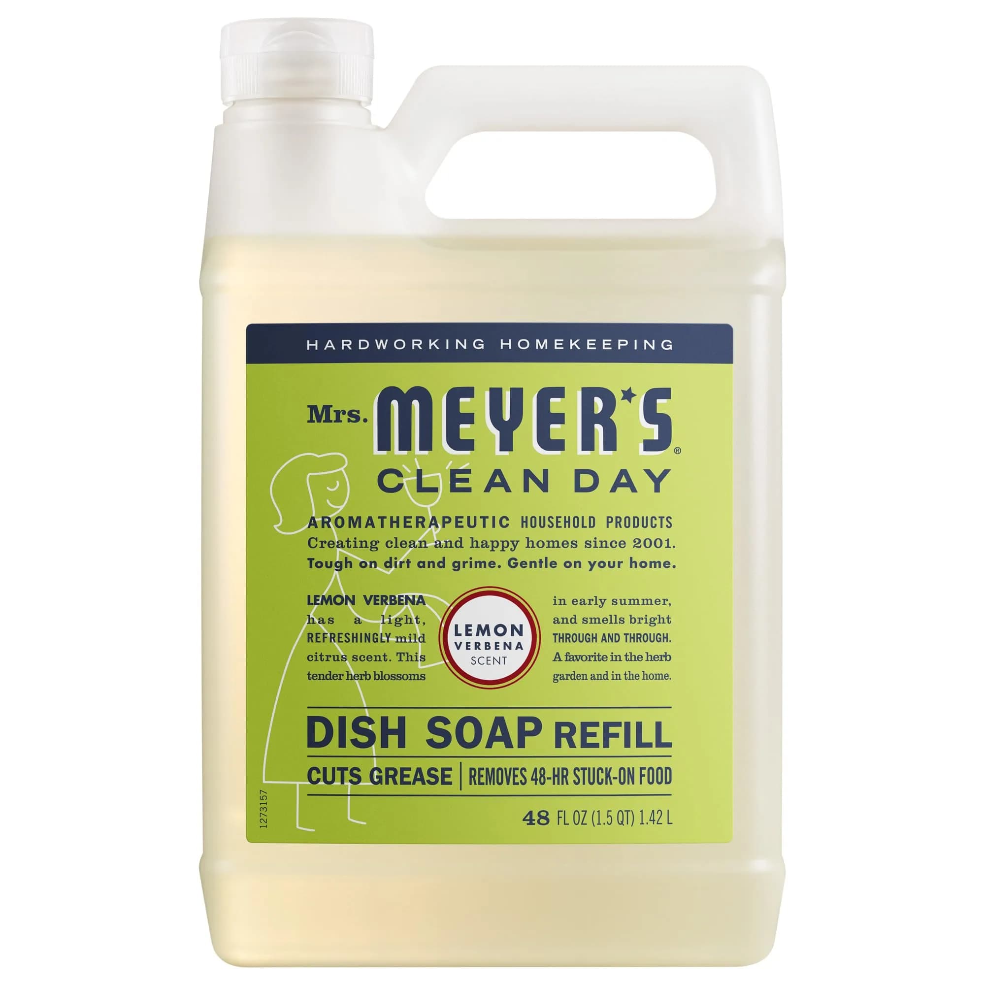 Mrs. Meyer's Clean Day Liquid Dish Soap Refill Compassion Flower Scent 48 fl oz (1.4 L) | Gentle & Effective — Lemon Verbena