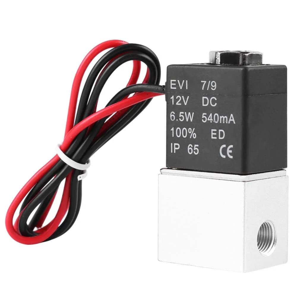 beduan 2 Way Normally Closed DC 12V Electric Solenoid Air Valve 1/8" NPT | Anodized Aluminum Body, 0.23Cv Flow