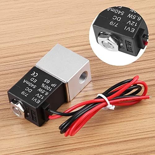 beduan 2 Way Normally Closed DC 12V Electric Solenoid Air Valve 1/8" NPT | Anodized Aluminum Body, 0.23Cv Flow thumbnail 3