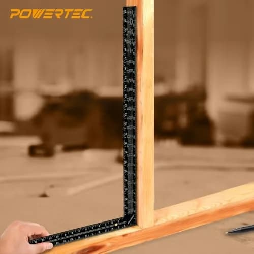 POWERTEC Framing Square, 16 in x 24 in Steel Carpenter Square with Rafter Tables for Woodworking & Construction thumbnail 4