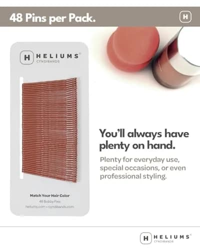 Heliums Bobby Pins - Light Ash Blonde - 2 Inch Wavy Hair Pins, Matte Metallic Color Blends with Light Ash Blonde Hair, 48 Count thumbnail 5