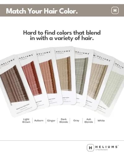 Heliums Bobby Pins - Light Ash Blonde - 2 Inch Wavy Hair Pins, Matte Metallic Color Blends with Light Ash Blonde Hair, 48 Count thumbnail 3