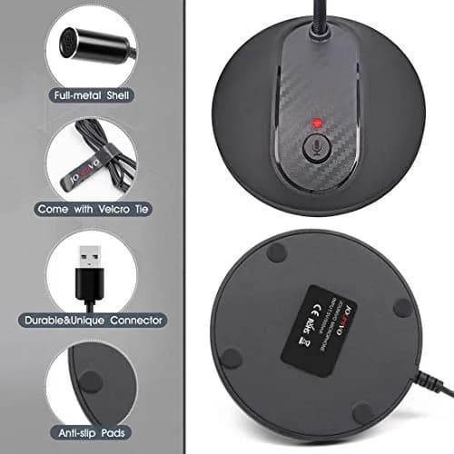 JOUNIVO USB Microphone JV-601 | 1.5m Cable, Noise-Canceling, Mute Button thumbnail 3