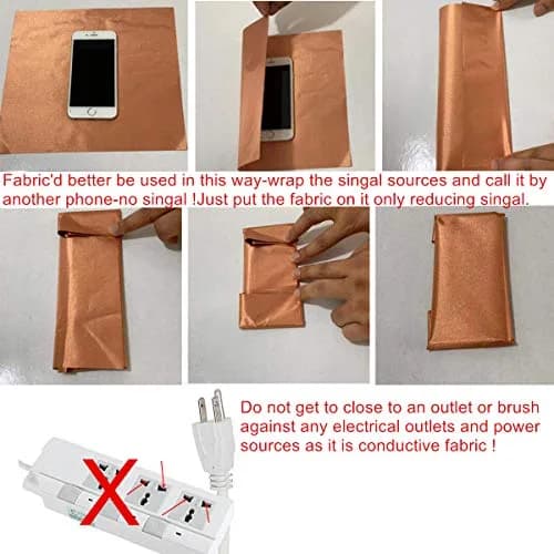 Amradield Copper Faraday Cloth 112 cm (43") x 99 cm (39") | RF EMF RFID Attenuation Fabric thumbnail 5