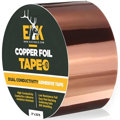 ELK Copper Foil Tape 2 Inches x 33 Feet (60.96 cm x 10.06 m) | Conductive Adhesive for Electronics and Crafts thumbnail 9