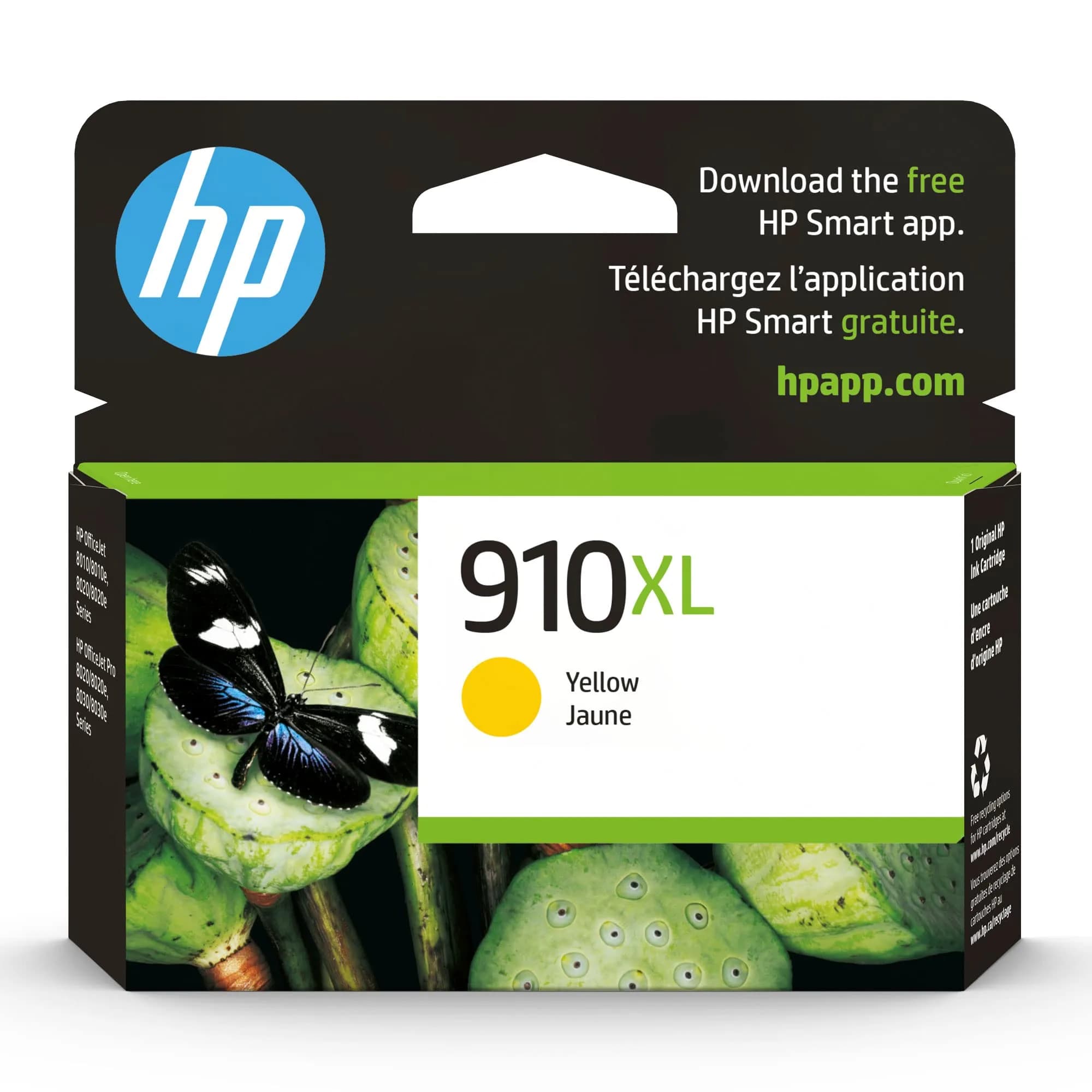 HP 910XL Yellow High-Yield Ink Cartridge - Original HP Ink, 825 Pages, 1 Pack - main product image