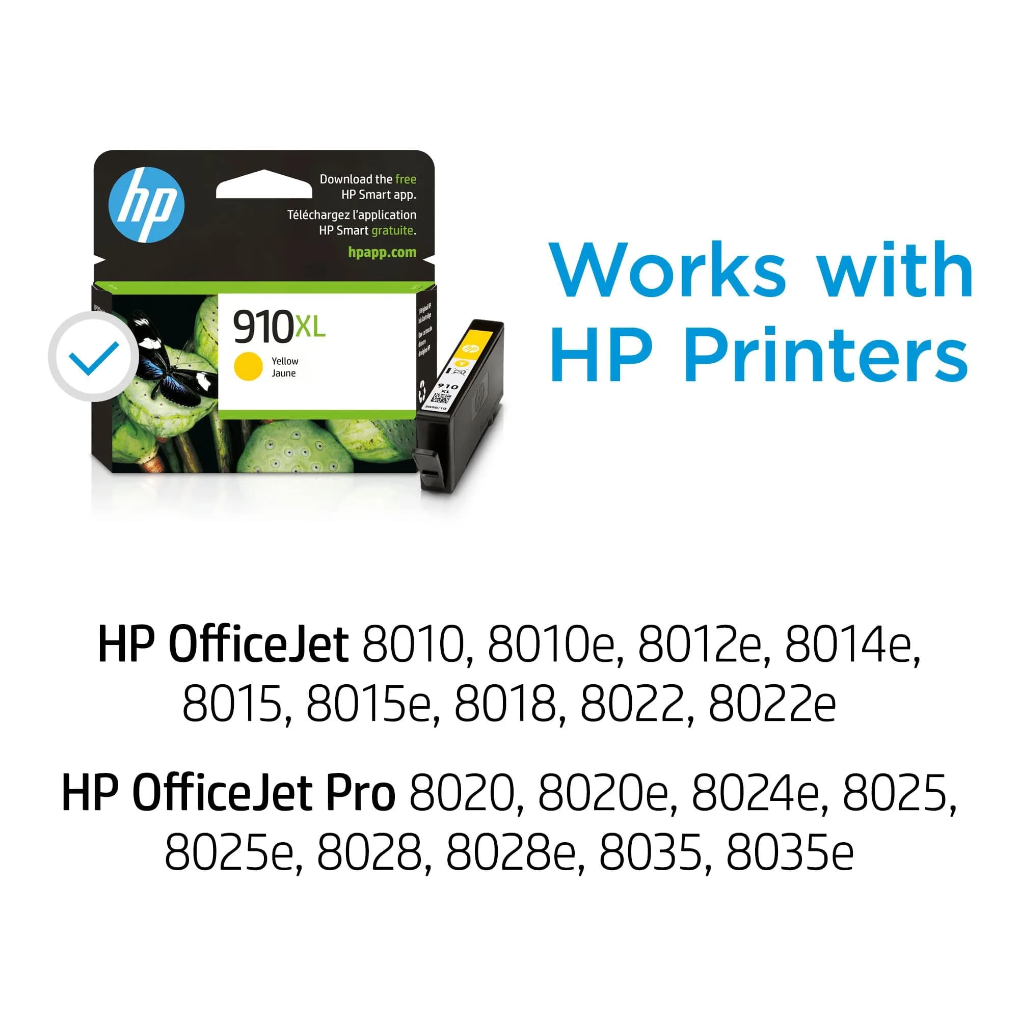HP 910XL Yellow High-Yield Ink Cartridge - Original HP Ink, 825 Pages, 1 Pack - view 2