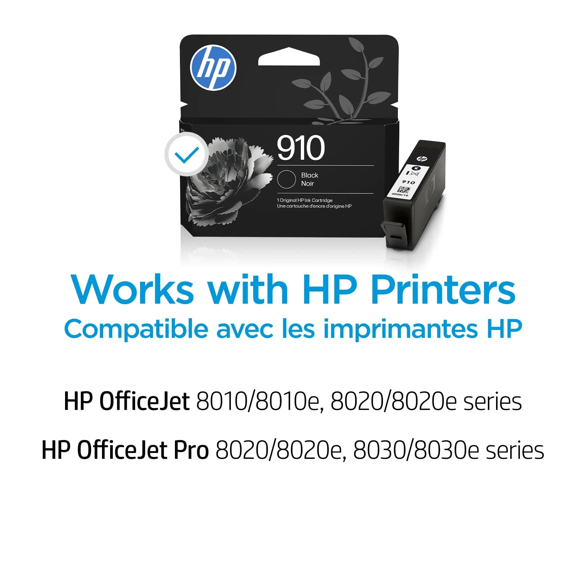 HP 910 Black Ink Cartridge (300 Pages) | Fade-Resistant Documents - view 2