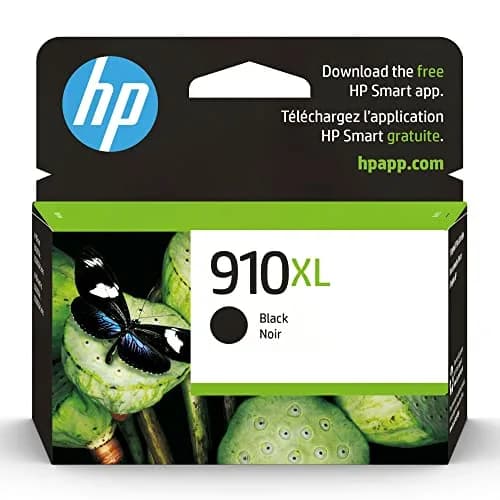 HP 910XL Ink Cartridges (4-Pack, Cyan Magenta Yellow Black) | Fade-Resistant Prints — Black XL