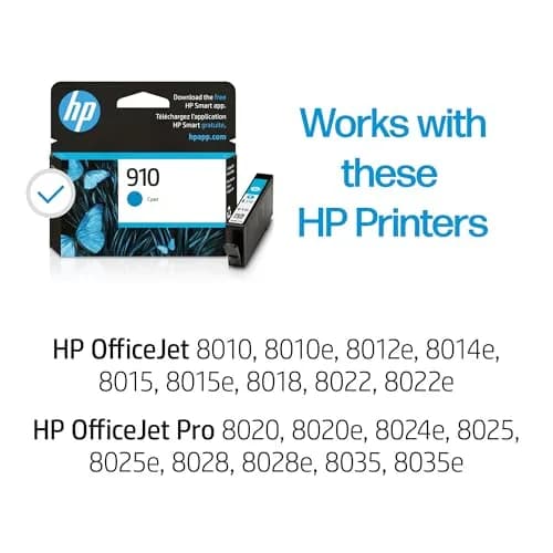 HP 910 Cyan Ink Cartridge | 315 Pages Yield | Works with HP OfficeJet 8010, 8015, 8020, 8030 Series thumbnail 2