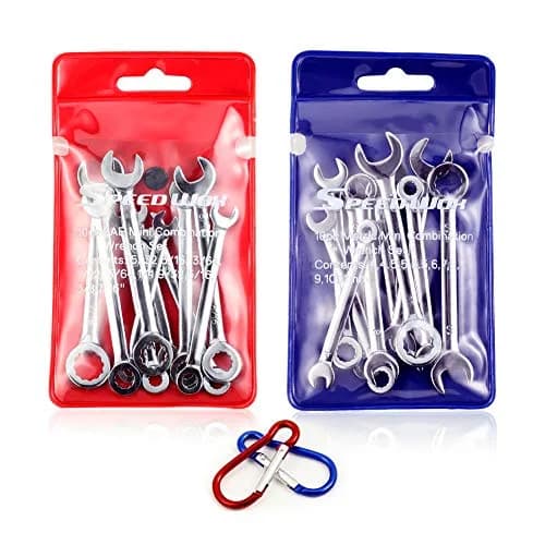 SPEEDWOX Mini Wrench Set 4mm-11mm & 5/32"-7/16" | High Carbon Steel, Rust-Resistant Chrome Finish, 20 Pcs thumbnail 1