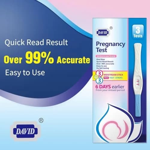 DAVID Home Pregnancy Test Kit, 6 Tests (3 Pens + 3 Crystal Sticks) | Early Detection & High Sensitivity thumbnail 2