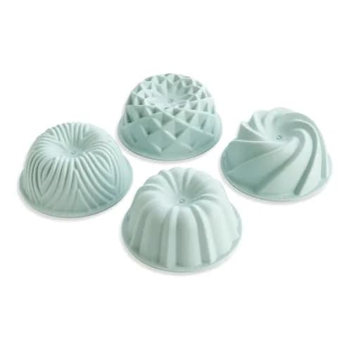 Nordic Ware Micro Mini Bundt Set, Four 1-Cup Servings, Sea Glass | Microwave & Dishwasher Safe thumbnail 1