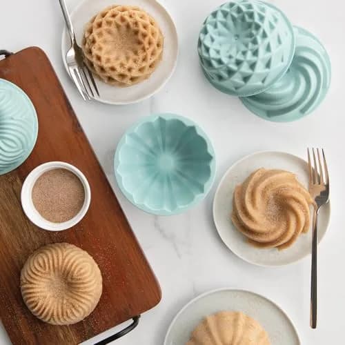 Nordic Ware Micro Mini Bundt Set, Four 1-Cup Servings, Sea Glass | Microwave & Dishwasher Safe thumbnail 3