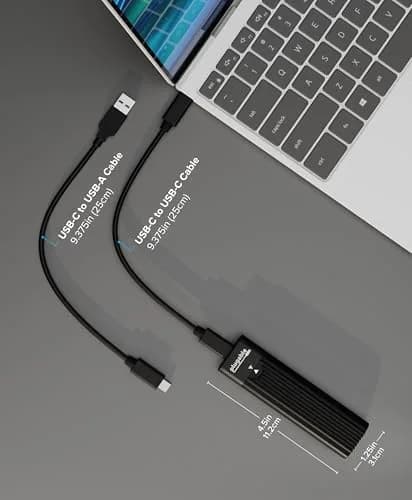 Plugable M.2 NVMe SSD Enclosure | Tool-Free, High-Speed USB-C & Thunderbolt 4 Support (70-120c) thumbnail 4