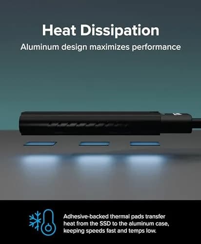 Plugable M.2 NVMe SSD Enclosure | Tool-Free, High-Speed USB-C & Thunderbolt 4 Support (70-120c) thumbnail 3