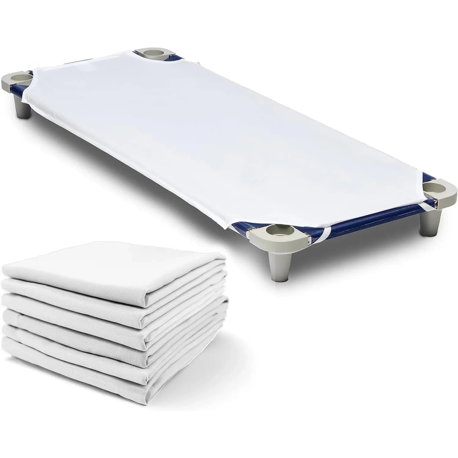 Rollee Pollee White Microfiber Cot Sheets 6-Pack | Soft & Durable Fitted Sheet for Daycare Naptime - main product image
