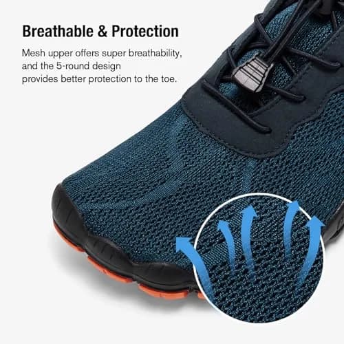 HIITAVE Men Water Shoes Barefoot Aqua Socks 8 US | Quick Dry & Ultra-Grip for Water Activities thumbnail 2